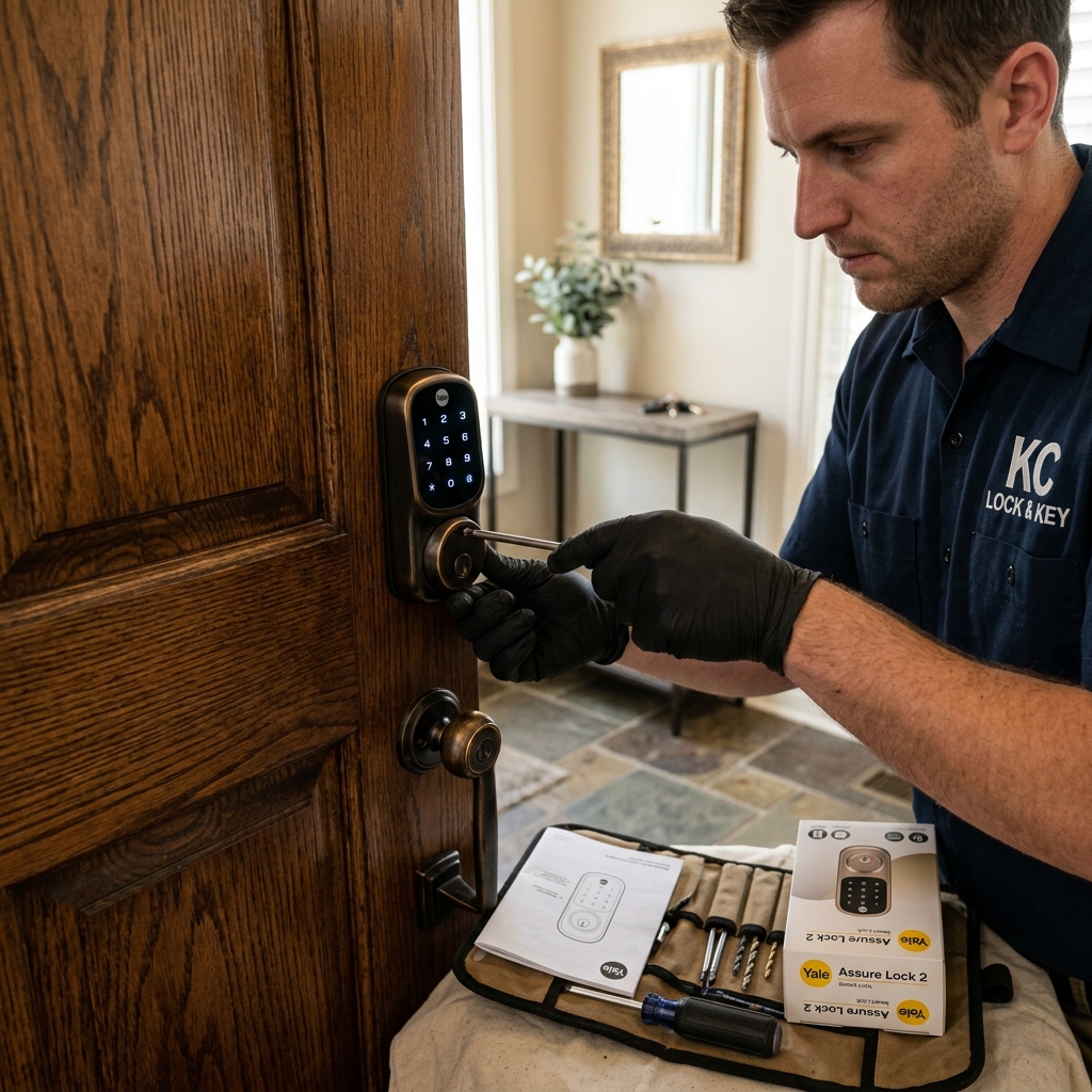 Lock rekeying and door handle upgrade